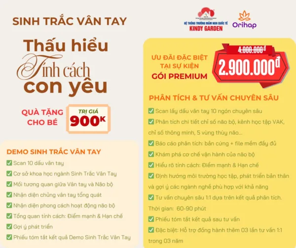 Sự kiện đặc biệt: "Sinh trắc vân tay - Thấu hiểu tính cách con yêu" tại Kindy Garden